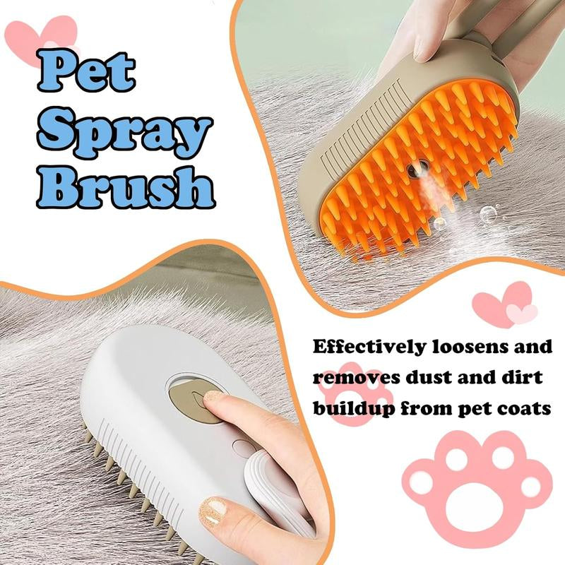 Pet Steam Brush,Cat Dog Hair Remover, Adjustable Pet Hair Remover,Pet Steamy Mist,Steam Pet Brush for Pet Hair 3-IN-1 Steamy Cat Brush Grooming Comb for Dogs Steam Brush for Cats Remove Flying Fur Steam Advanced Pet Hair Removal Comb Pet Pal Brush